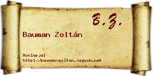 Bauman Zoltán névjegykártya