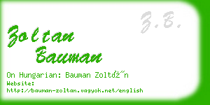 zoltan bauman business card